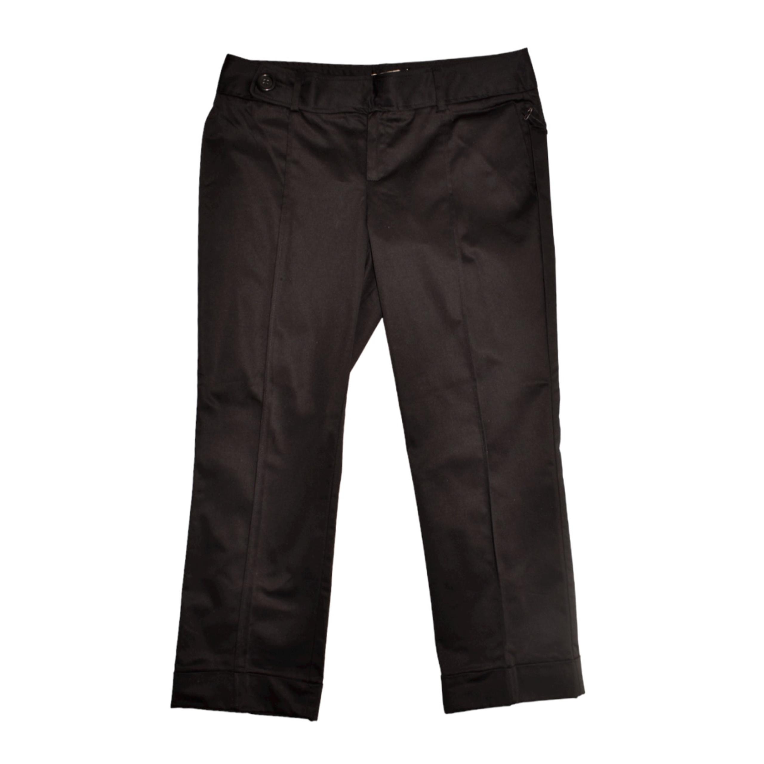 VERTIGO PARIS NEW $160 Cuffed Cropped Black Pant Center Seam Detail Size 14