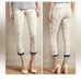 CARTONNIER BY ANTHROPOLOGIE Charlie Trouser Tan/White Floral and Chambray trim