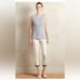 CARTONNIER BY ANTHROPOLOGIE Charlie Trouser Tan/White Floral and Chambray trim