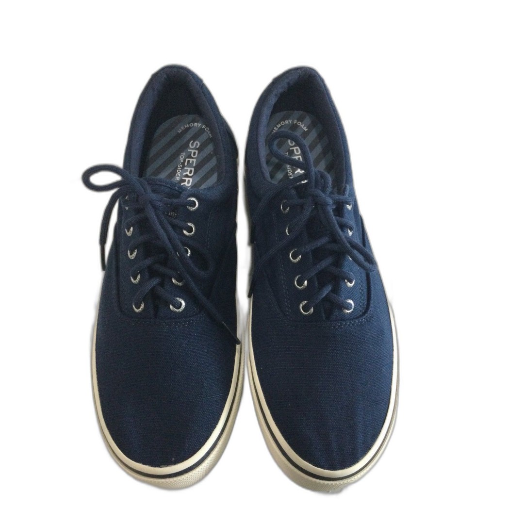 Sperry Top Siders Men’s Size 11.5 Navy Blue Canvas Shoes STS21562.