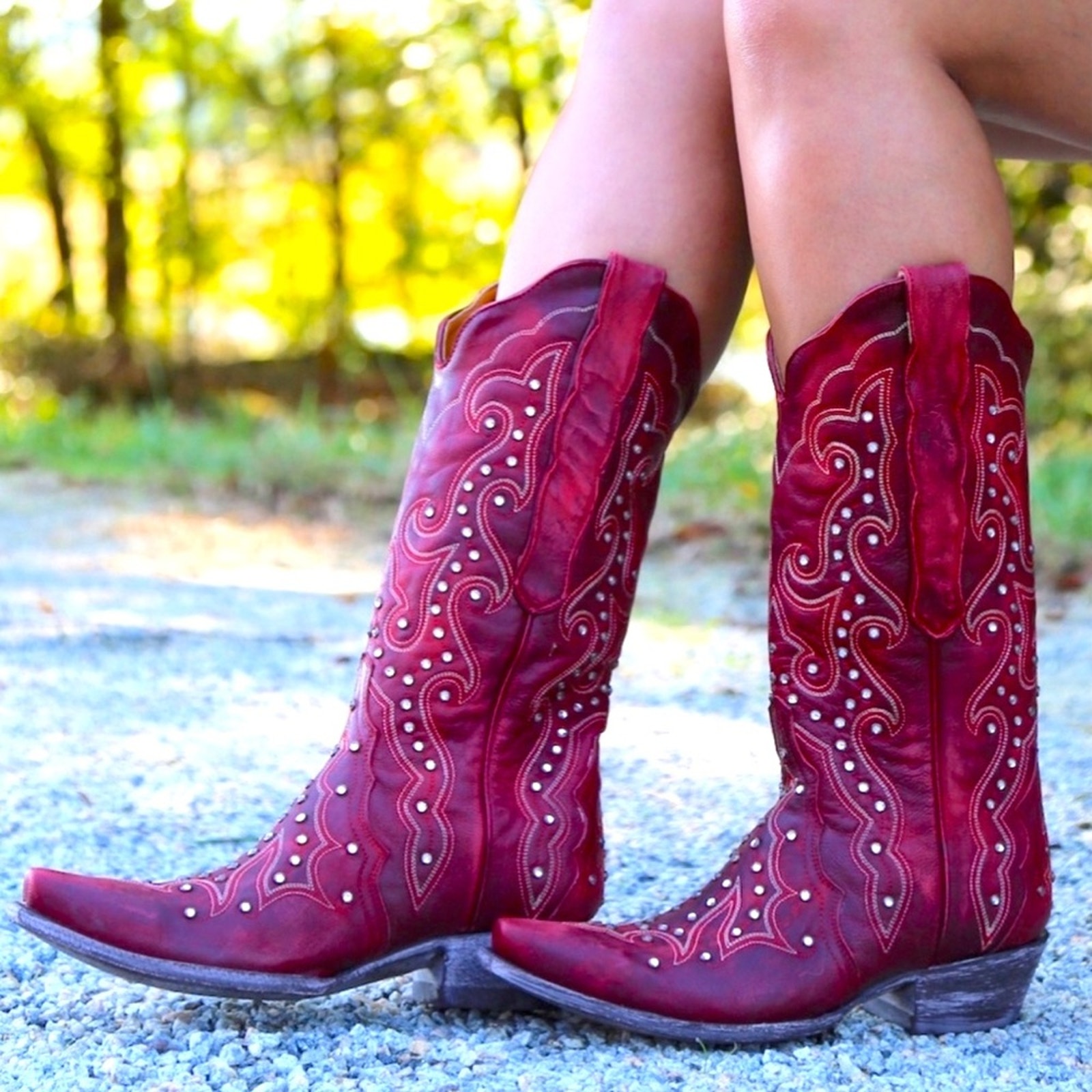 Old Gringo Celeste Swarovski 13”- RED Cowboy Boot
