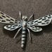 VTG Solid Sterling Silver 925 handmade Dragonfly brooch pin, 17.7g