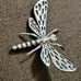VTG Solid Sterling Silver 925 handmade Dragonfly brooch pin, 17.7g