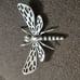 VTG Solid Sterling Silver 925 handmade Dragonfly brooch pin, 17.7g