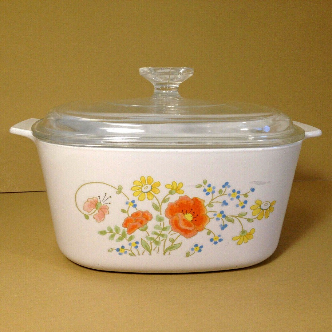 Vintage A-3-B WildFlower Corning Ware 3 Quart Baking Casserole Dish USA Made