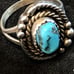 NAVAJO SIGNED MLS TURQUOISE STERLING RING