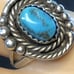 NAVAJO SIGNED MLS TURQUOISE STERLING RING