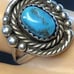 NAVAJO SIGNED MLS TURQUOISE STERLING RING