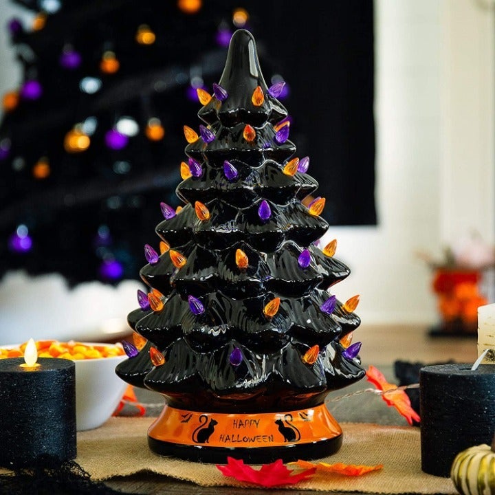 15 Ceramic Halloween Tree w/LED Lights