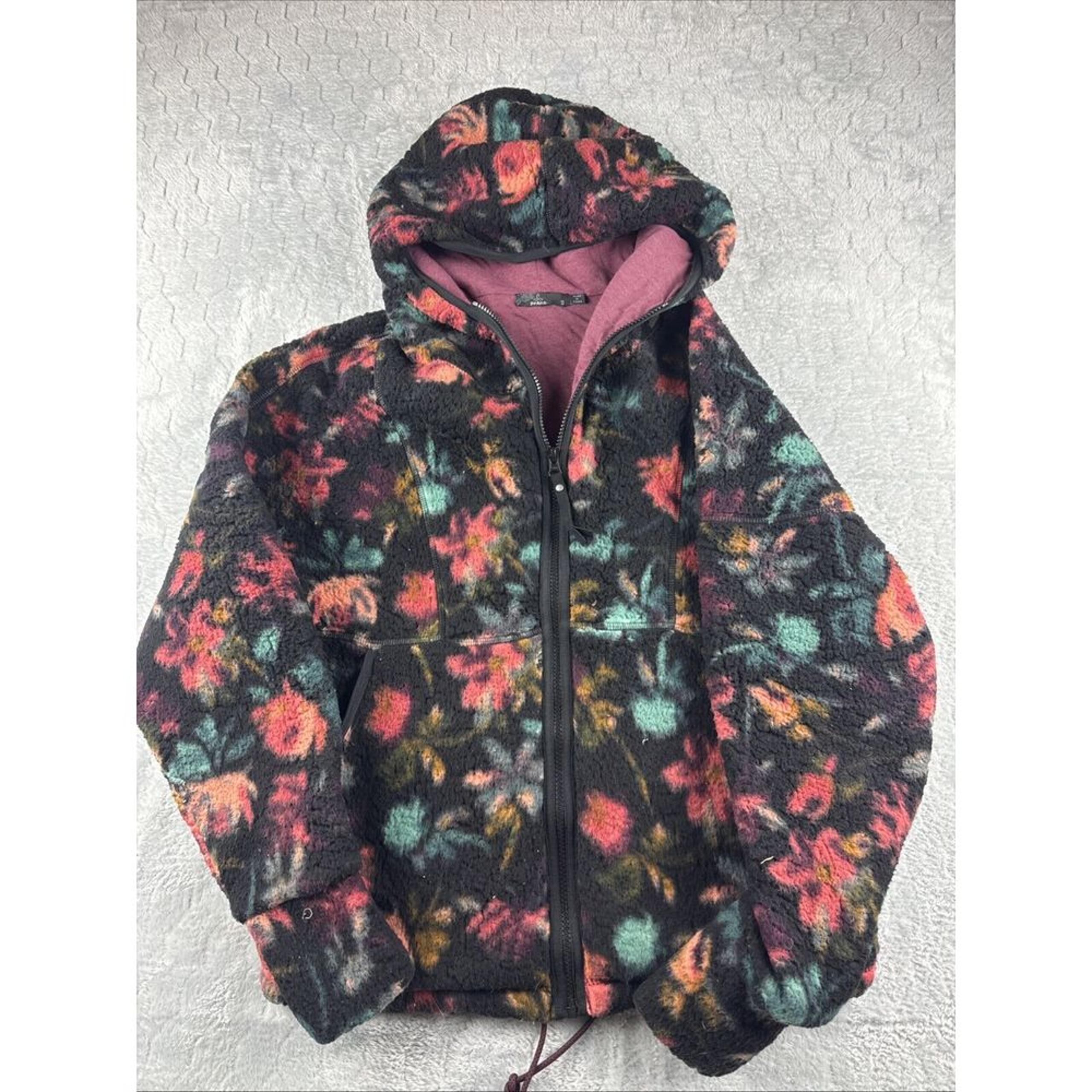 pRana Long Sleeve Sherpa Hooded Lined Heavy Fleece Full Zip Jacket Women's S