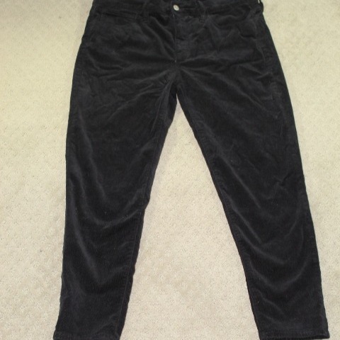 J. Crew Women's Size 10 Black Mid-Rise Tapered Corduroy Pants