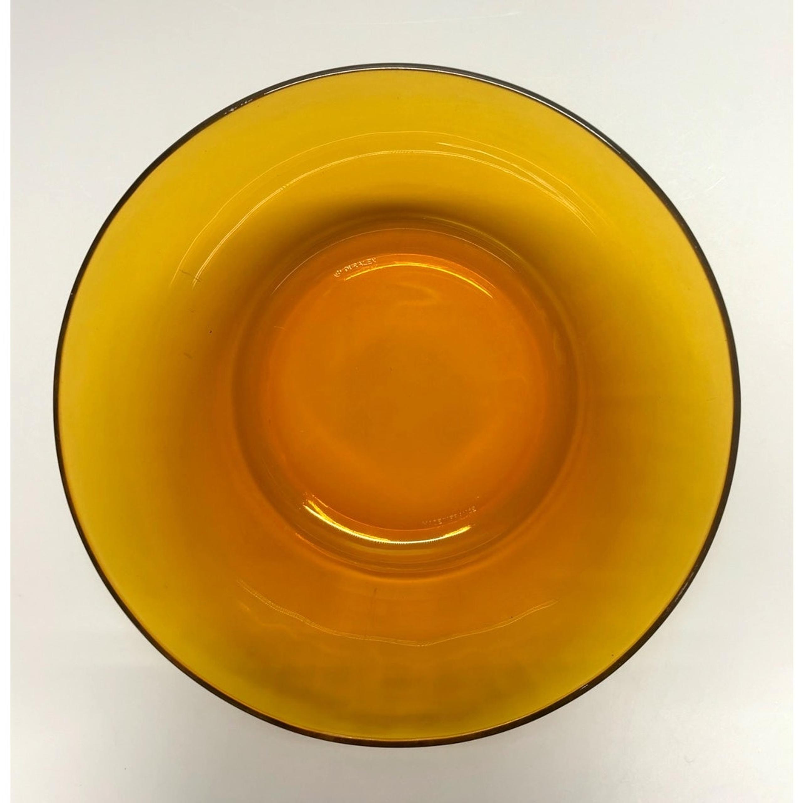 Vintage Pre-Owned Amber Bowl 4" High Made In France - DURALEX