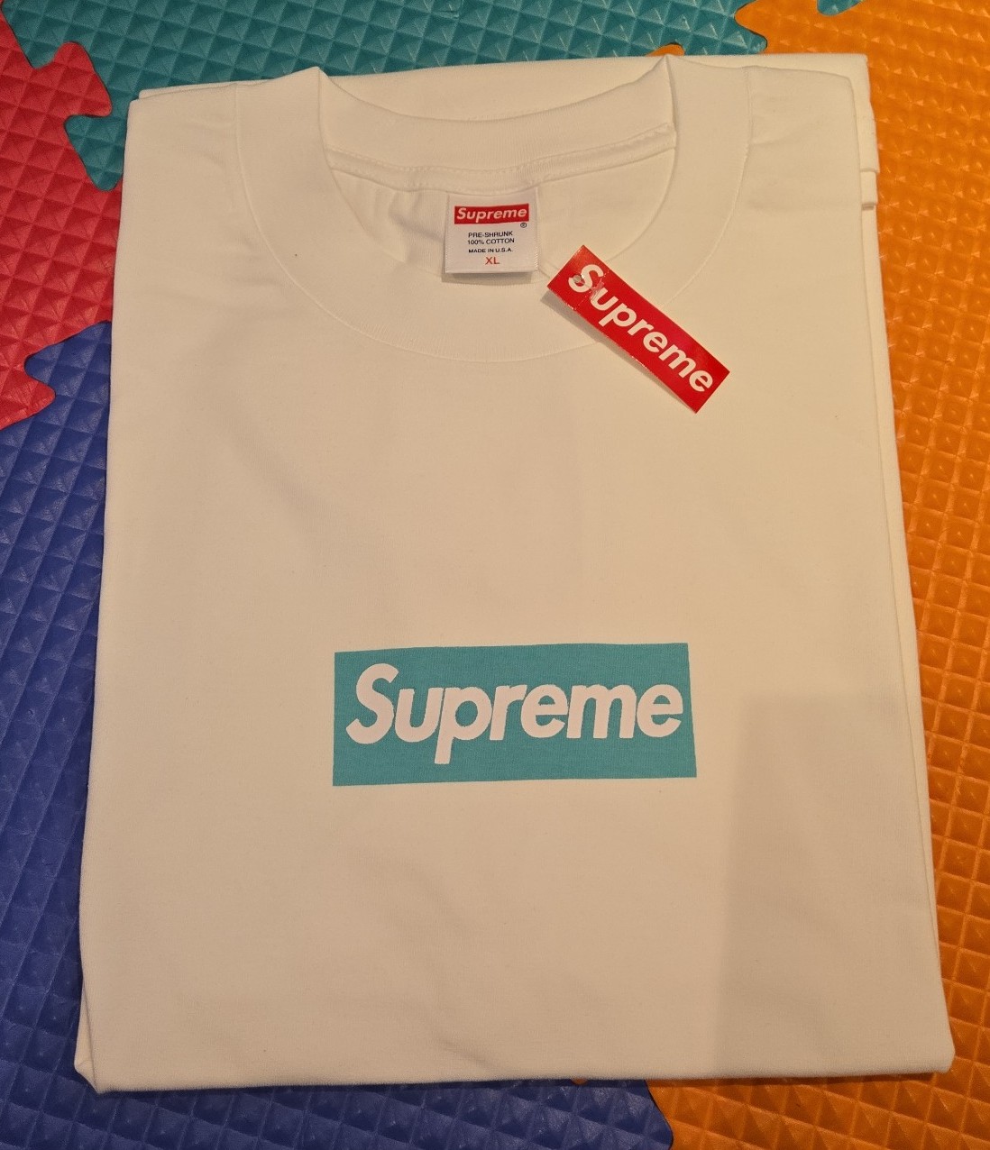 希少☆ SUPREME x Tiffany ボックス ロゴTシャツ Supreme×Tiffany ＆ Co． 21AW Box Logo Tee ボックスロゴ