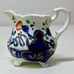 19th Century Antique Gaudy Welsh Oyster Pattern Hand Painted 4 Footed Jug