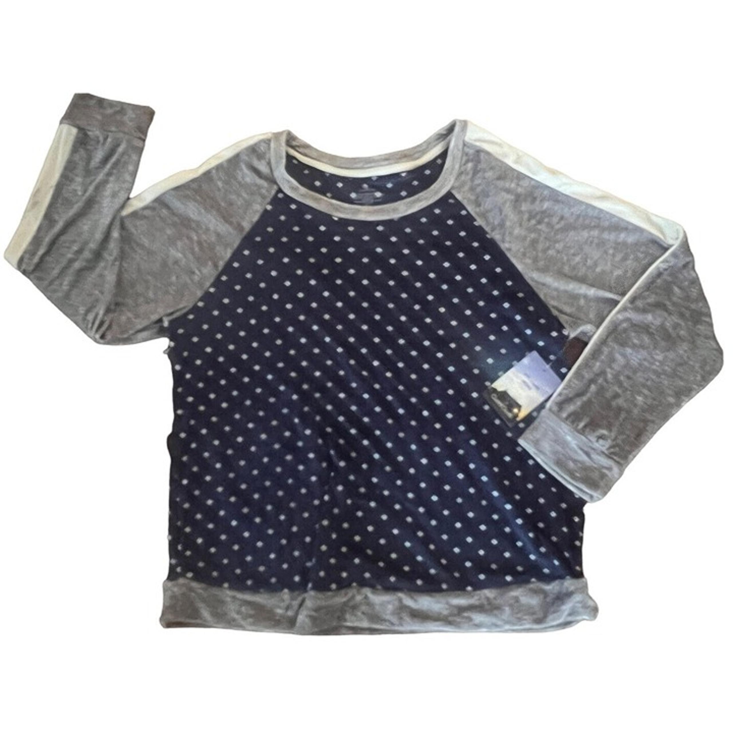 Cuddle Duds women’s long sleeve crew neck top Sz XL navy blue & white NWT Soft!!