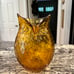 Vintage Owl Vase Amber Owl Vase