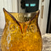 Vintage Owl Vase Amber Owl Vase