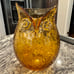 Vintage Owl Vase Amber Owl Vase