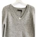 NWT Theory Gray Slouchy V Neck Textured Sweater, Size M