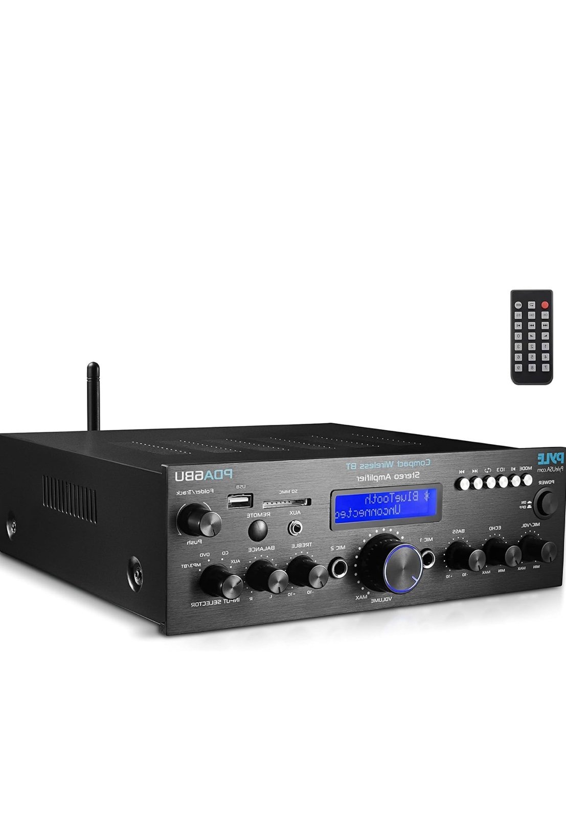 Pyle Compact Wireless BT Stereo Amplifier Model PDA6BU.5 Remote Control New