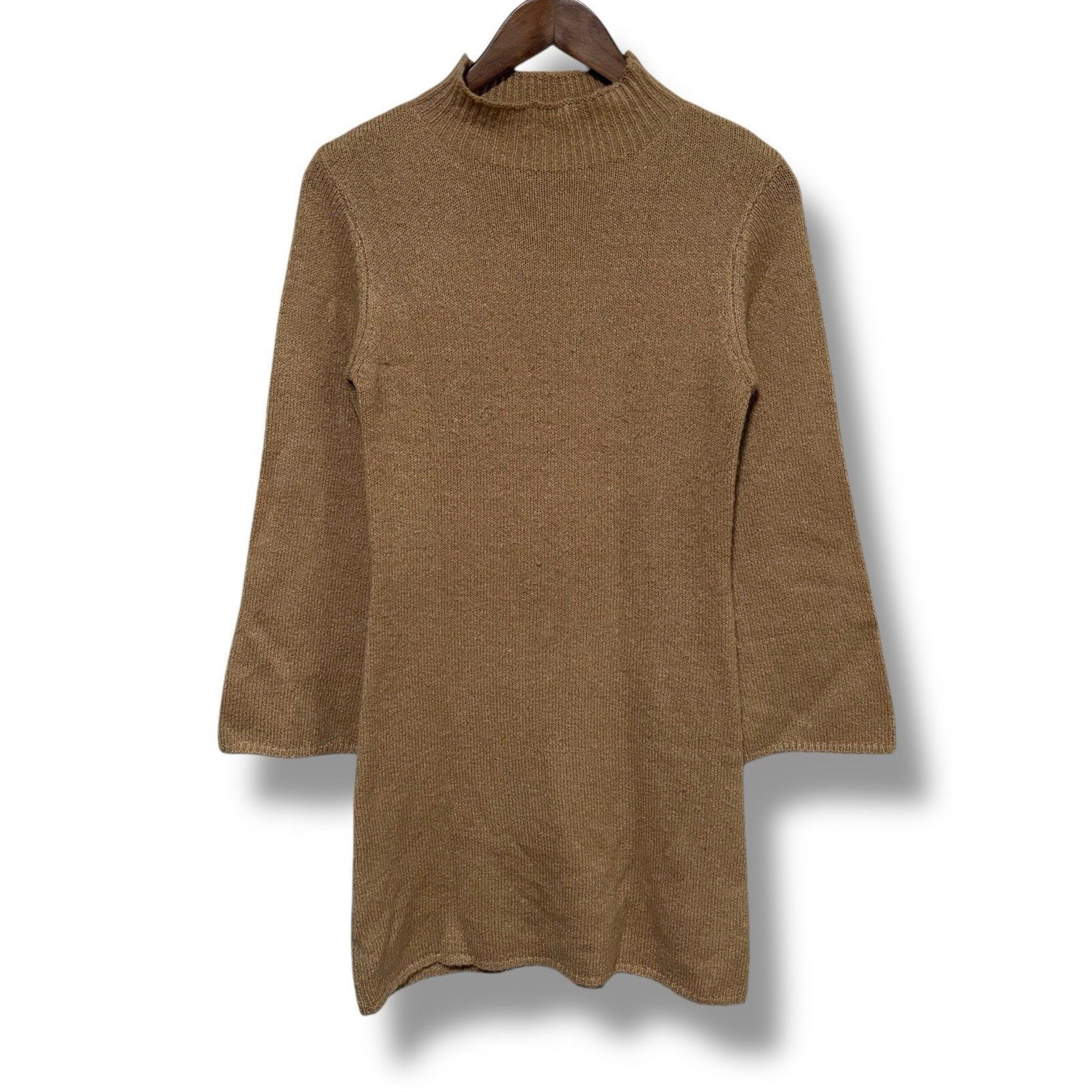Bardot Women's Long Sleeve Mock Neck Sweater Dress Tan Size 4/XS - 16 x 33