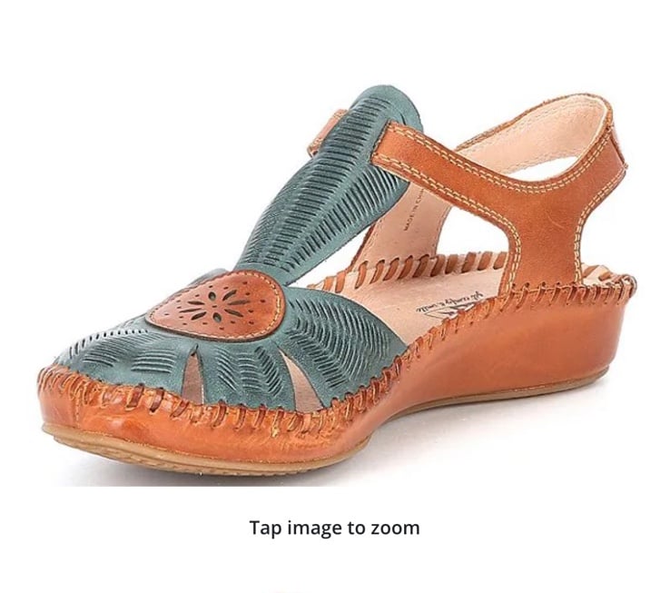 170 Pikolinos Emerald 42 11 Puerto Vallarta 655 Leather CutOut TStrap Sandals