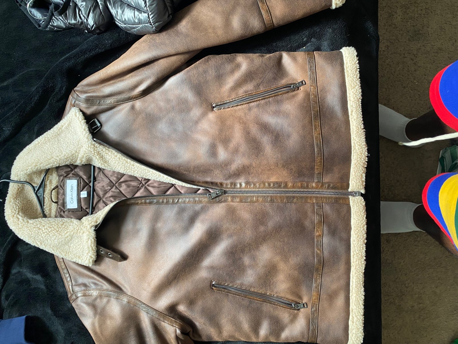 Calvin klein Brown leather jacket