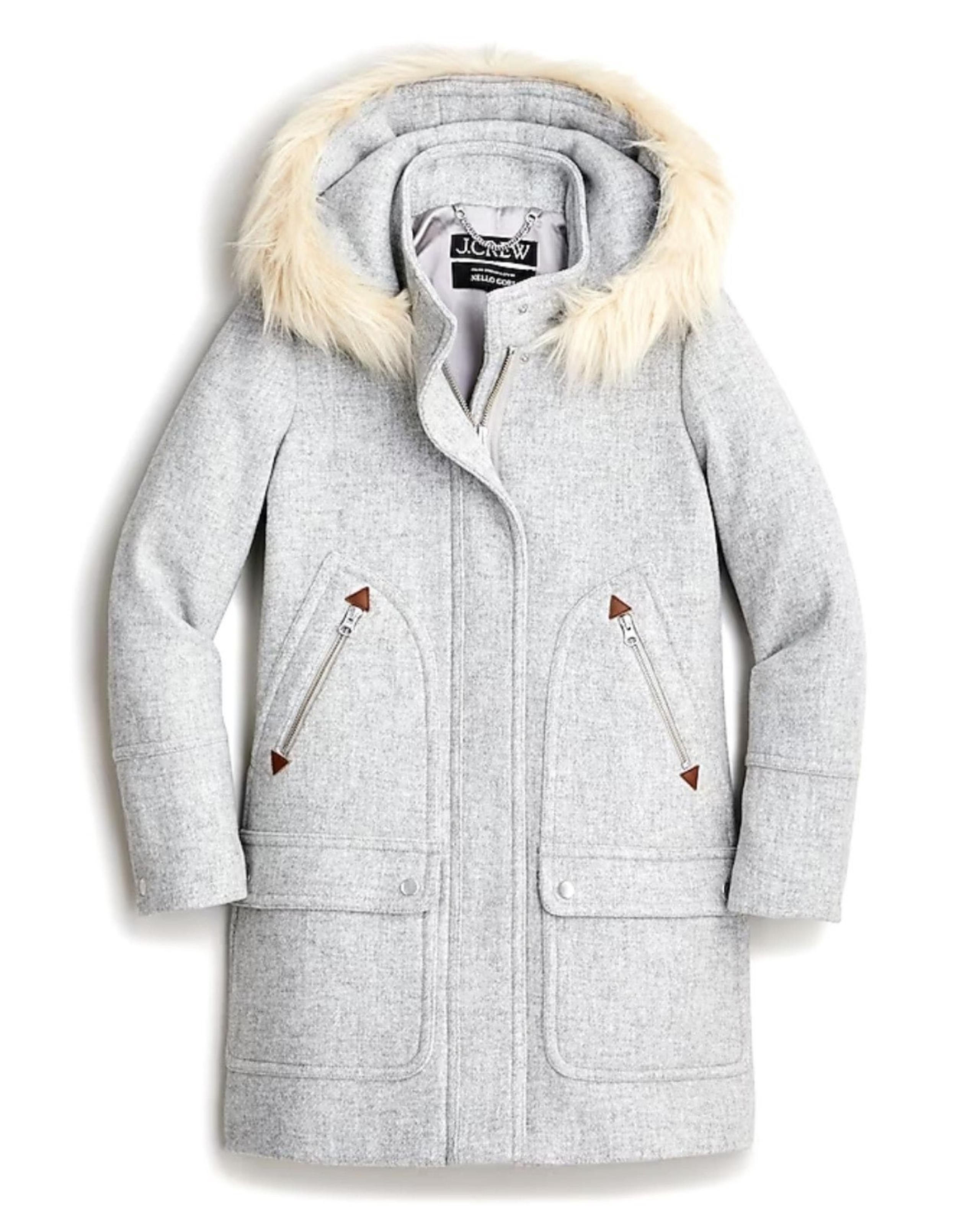J Crew Chateau Parka in Italian stadium-cloth in Hthr Dusk Size 00