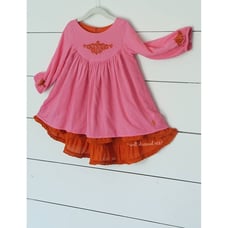 Well Dressed Wolf WDW NEW 5 Pink Embroidered Linen Dress