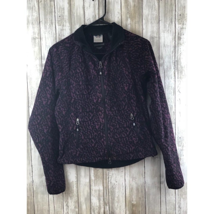 Harley Davidson Women's Size Small Purple & Black Full Zip Sweater Jacket EUC