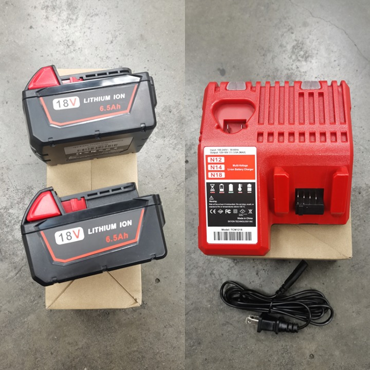 For Milwaukee M18 Lithium 18V 6.5Ah Extended Capacity 48-11-1860 Battery/Charger