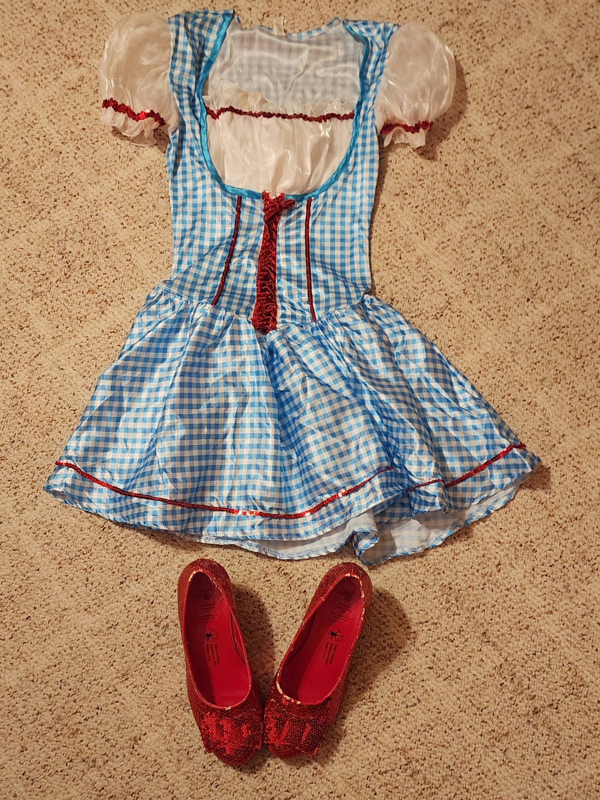 Sexy Dorothy Costume sz M including Ruby Slippers Wizard Of Oz