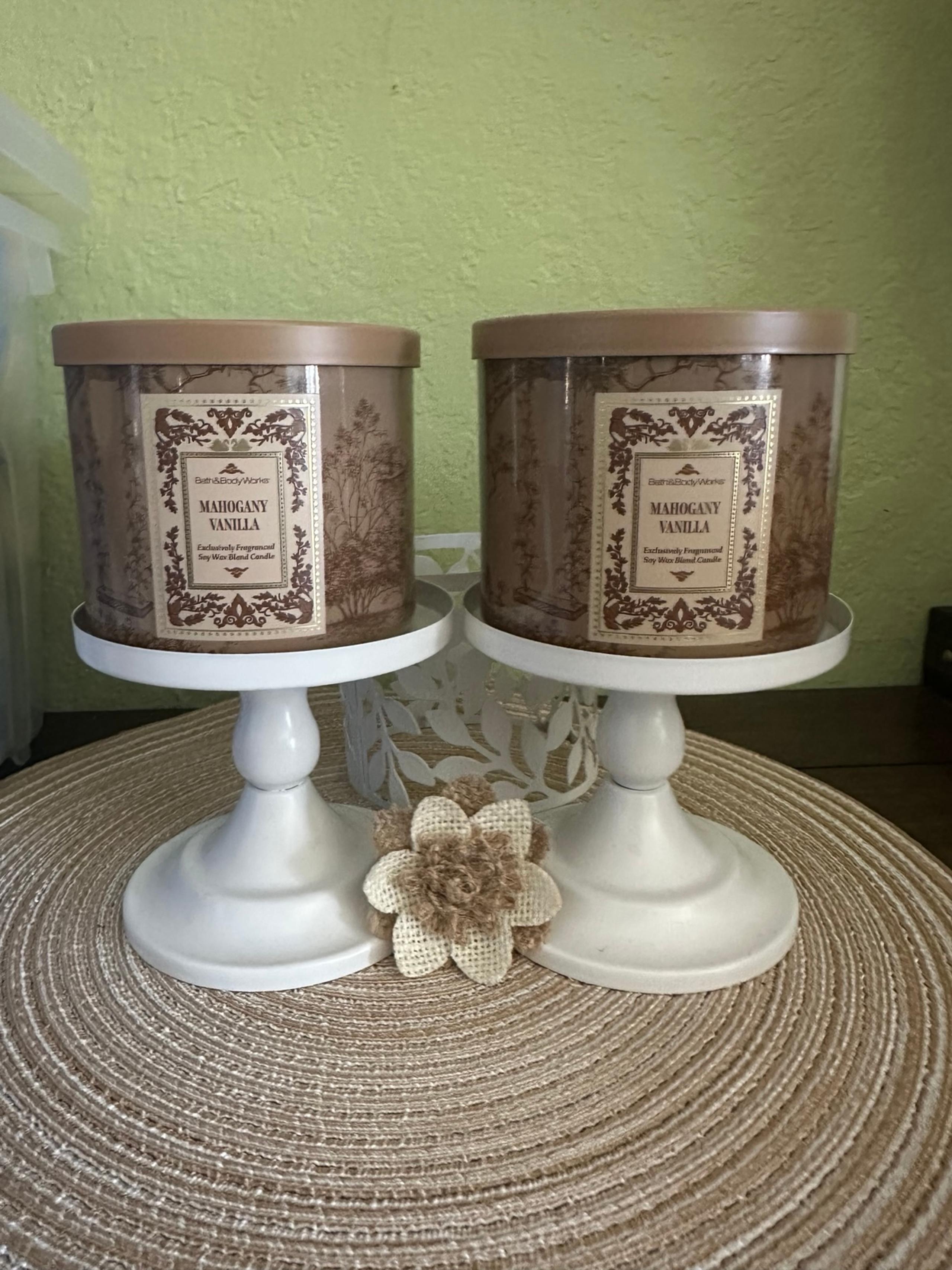 NEW BBW X2 MAHOGANY VANILLA CANDLE BUNDLE
