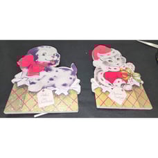 Bethany Lowe Vintage Christmas Puppy Kitten Stand-Up Decor