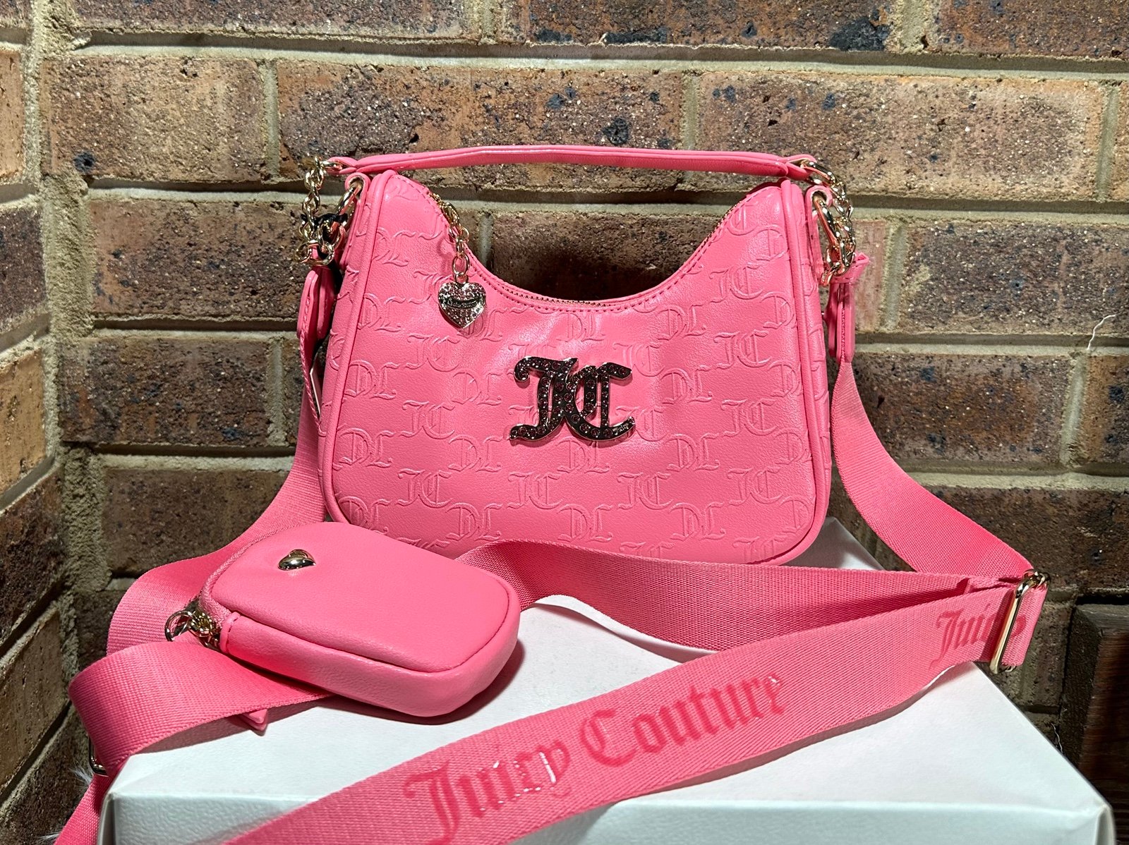 Juicy Couture “All About That Bling” Hobo Crossbody/Handbag NWT Pink Lemonade
