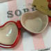 Le Creuset Cerise Red D'Amour Petite Casserole Mini Cocotte Handle Heart Ramekin