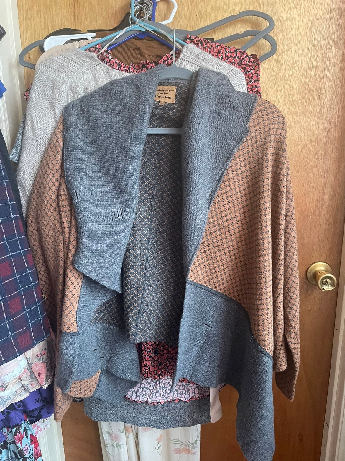 NWT Alessia Santi Grey Wool Cardigan