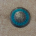 VTG Mexico Sterling Turquoise Inlay Brooch Pendant, Aztec Sun God Pin, Taxco