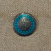 VTG Mexico Sterling Turquoise Inlay Brooch Pendant, Aztec Sun God Pin, Taxco