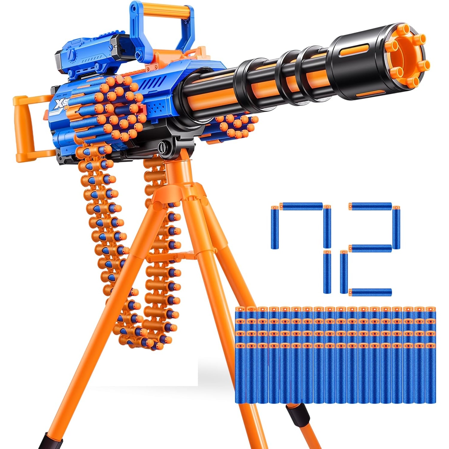 XSHOT Insanity Motorized 72 X-Shot Darts Storage Auto Feeding Belt Tripod Scope
