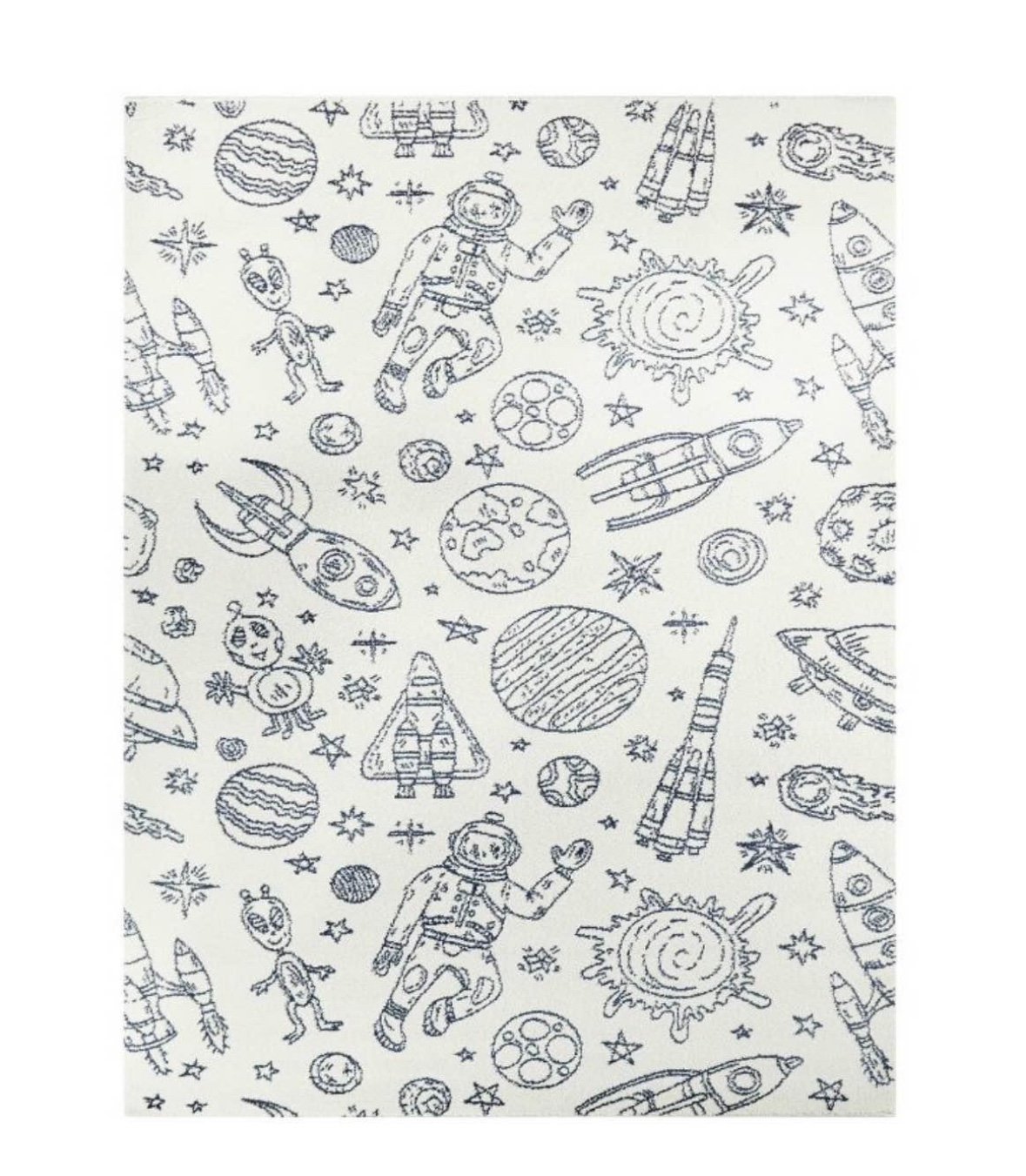 5'3 x7' Rockets and Planets Rug Cream Balta Rugs