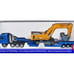 Heavy Haulage Flatbed Transporter Blue and Liebherr 974 Litronic Excavator