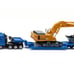 Heavy Haulage Flatbed Transporter Blue and Liebherr 974 Litronic Excavator