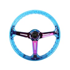 JDM Nismo Universal 6-Hole 350mm Deep Dish Blue Crystal Bubble Steering Wheel