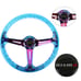 JDM Nismo Universal 6-Hole 350mm Deep Dish Blue Crystal Bubble Steering Wheel