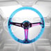 JDM Nismo Universal 6-Hole 350mm Deep Dish Blue Crystal Bubble Steering Wheel