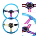 JDM Nismo Universal 6-Hole 350mm Deep Dish Blue Crystal Bubble Steering Wheel