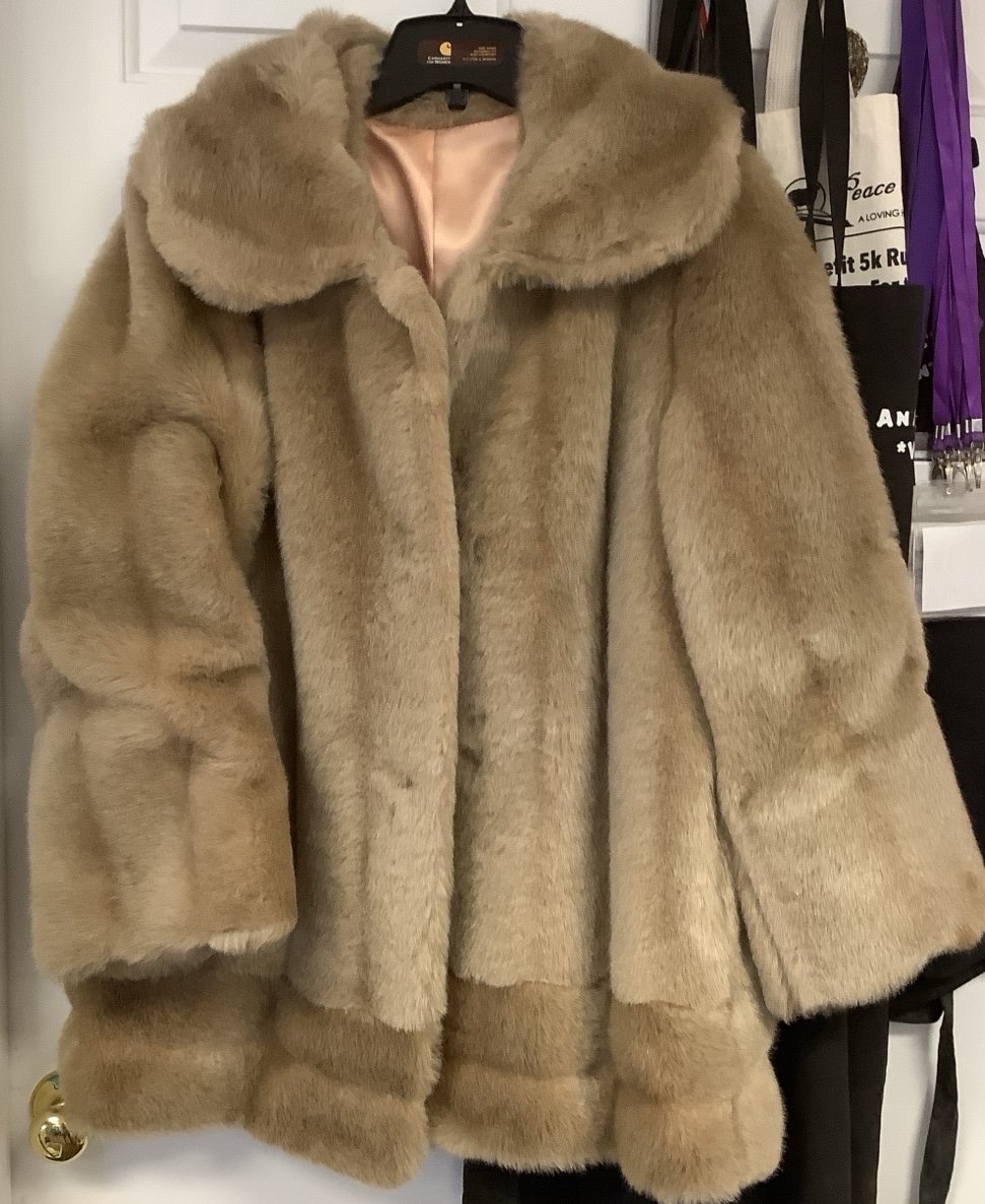 Faux fur Sears Fashion jacket tan color