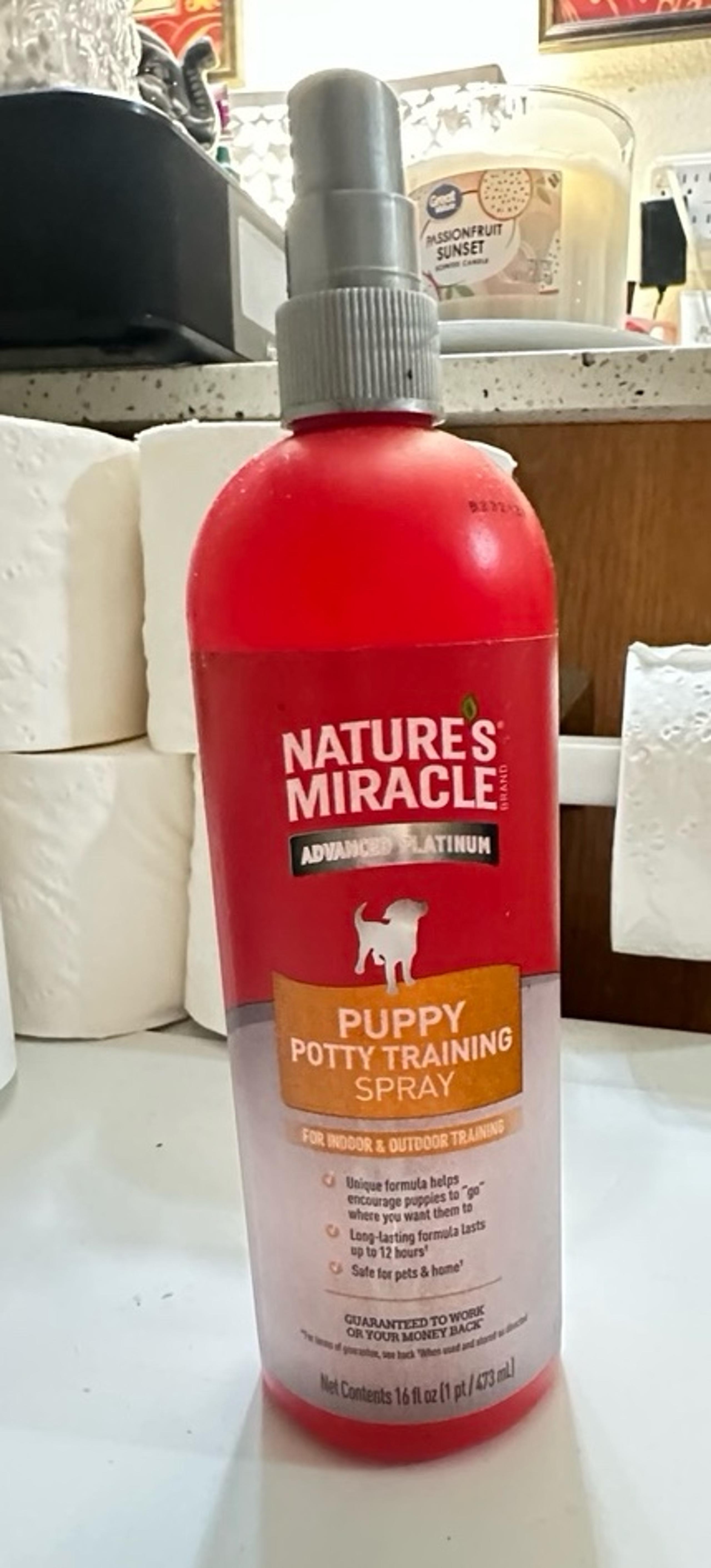Natures miracle puppy potty training spray