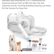 Fabuletta 6-in-1 Professional Pet Grooming Vacuum Kit | FPV001